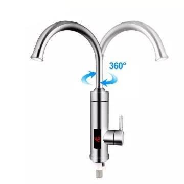 Проточний водонагрівач Delimano RX-016 з дисплеєм, хромований метал