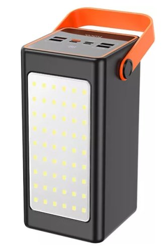 Повербанк JS-658 100000 mAh для роботи й подорожей, зовнішній акумулятор з LED-ліхтариком