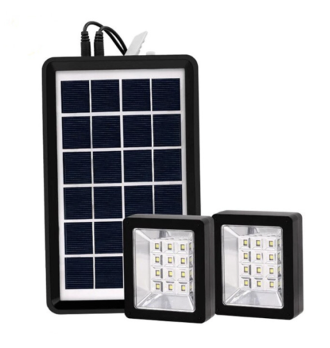 Портативна сонячна система EP-05 6V3W: літієва батарея, 2 LED-лампи, зарядка телефону