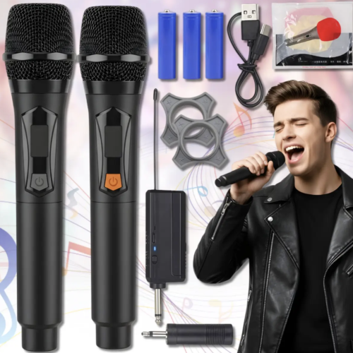 Бездротова UHF караоке-система TTD‑M12 з 2 мікрофонами (радіомікрофони)