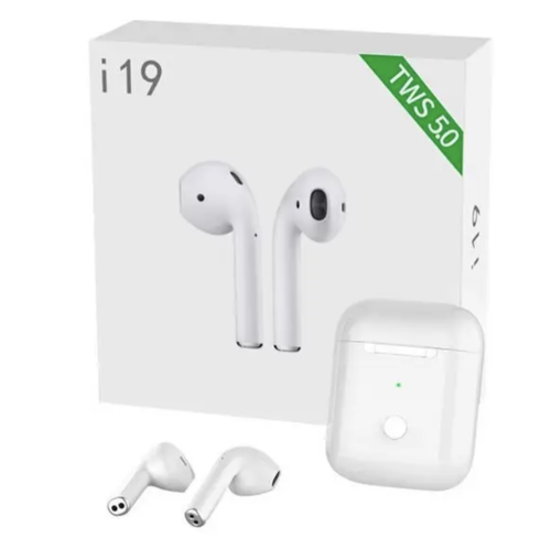 Бездротові Bluetooth навушники i19 TWS з кейсом PowerBank (зарядний футляр)