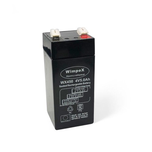 AGM акумулятор Wimpex WX 450 4V 5Ah (2023) герметичний свинцево-кислотний для ДБЖ/сигналізації/сонячних систем