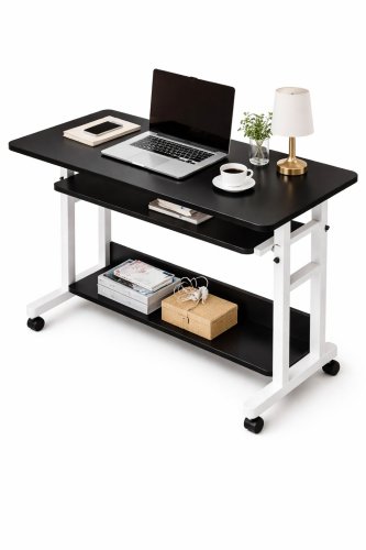 Регульований мобільний комп’ютерний стіл 1845 з висувною підставкою для клавіатури