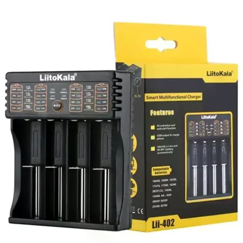 Інтелектуальний зарядний пристрій LiitoKala Lii-402 на 4 канали для 18650, AA, AAA (Li-Ion/Ni-MH/Ni-Cd), LCD, Power Bank