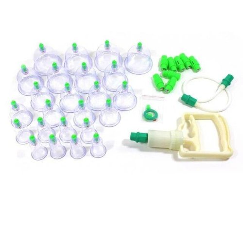 Вакуумні банки для масажу з насосом, набір 24 шт (великий комплект)