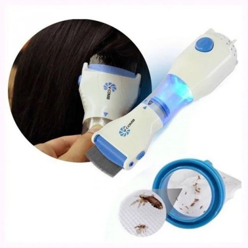 Електричний гребінець V-Comb Licetec від вошей/бліх/гнід, сталева насадка-розчіска