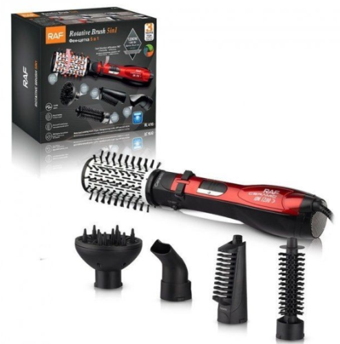 Фен-щітка RAF R416 Rotative Brush 5в1 з насадками для укладання, 1200 Вт