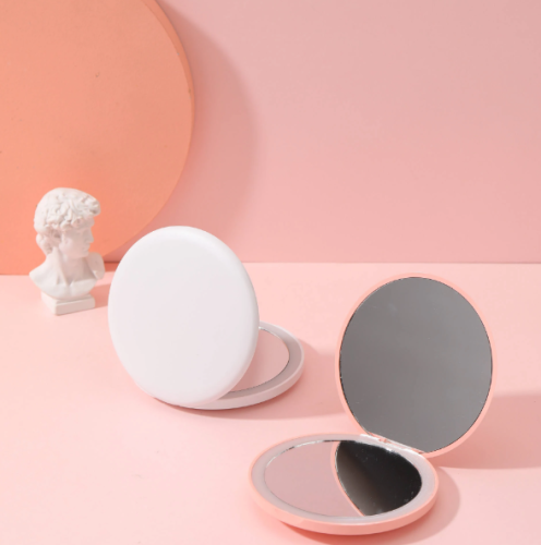 Кишенькове кругле дзеркало для макіяжу Pocket Mirror з LED-підсвічуванням, USB зарядка
