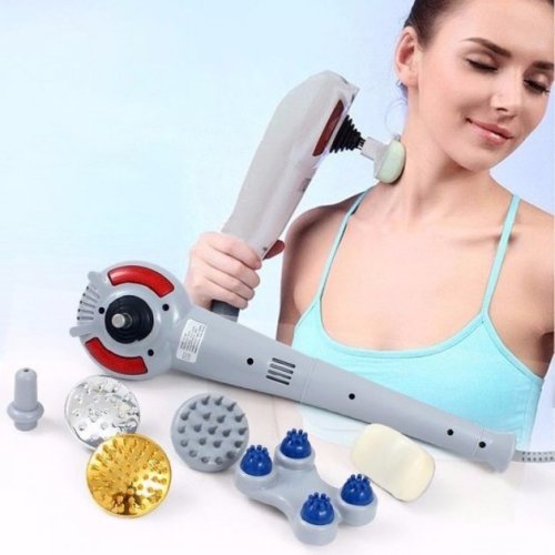 Універсальний ручний вібромасажер для тіла Maxtop Magic Massager 8в1 з ІЧ та насадками