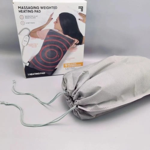 Електромасажна грілка‑підстилка MASSAGING WEIGHTED HEATING PAD для спини, флісова мінінакидка