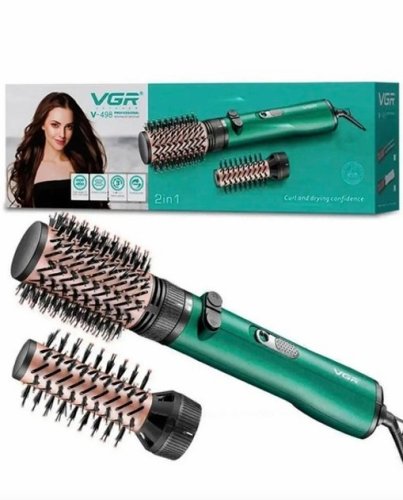 Фен-стайлер VGR V-498 2в1: фен-щітка браш для волосся, 2 швидкості