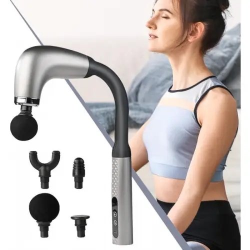 Перкусійний масажер MP-930 U-подібний для спини й тіла, 4 насадки