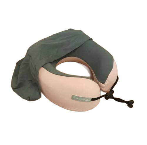 Дорожня подушка-комір для шиї та голови з капюшоном для подорожей