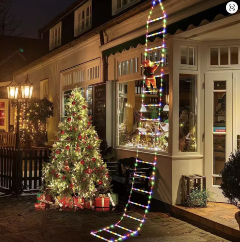 Світлодіодна новорічна гірлянда «Санта Клаус на сходах» 1 м, mix, XL-71-2