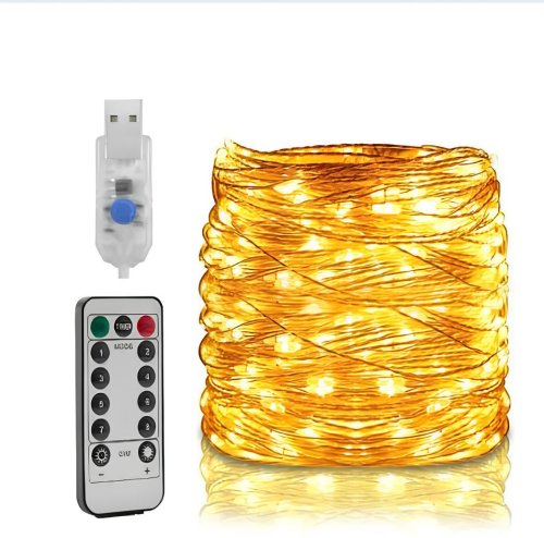 Світлодіодна гірлянда «Роса» 2 м USB, 200 LED, мідний дріт, пульт ДК (XL-76-20)