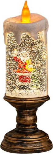 Новорічний LED-світильник-декор HC-G032 «Свічка» зі снігопадом і музикою