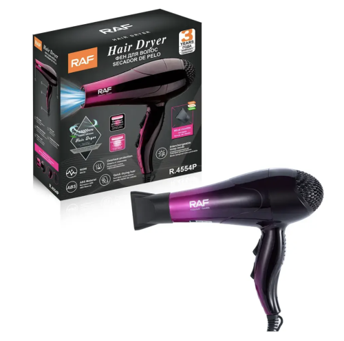 Фен для волосся RAF R.4554 900 Вт — швидке й безпечне сушіння та укладання