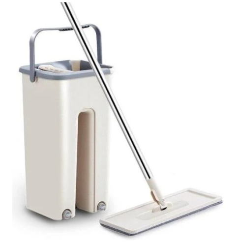 Швабра з мікрофібри з віджимом і відром Scratch Cleaning Mop Cleaner 360 (ледарка)