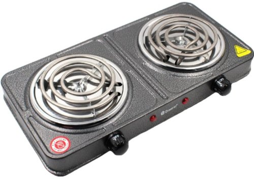 Настільна електроплита Domotec MS-5802, 2 конфорки, компактна для кухні