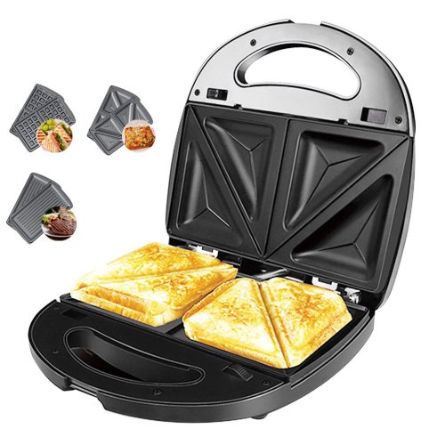 Мультимейкер DOMOTEC MS-7704 4в1: сендвічниця, вафельниця, гриль, горішниця