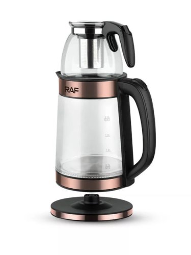 Електрочайник Hoffmans HM-7827 1800W скляний із заварником 2,2 л + 0,5 л для напоїв