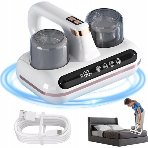 Ручний акумуляторний пилосос для матраців і килимів, бездротовий, з потужним всмоктуванням