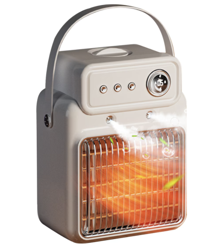 Електрообігрівач 2в1 для дому 1200 Вт: міні + зволожувач і таймер