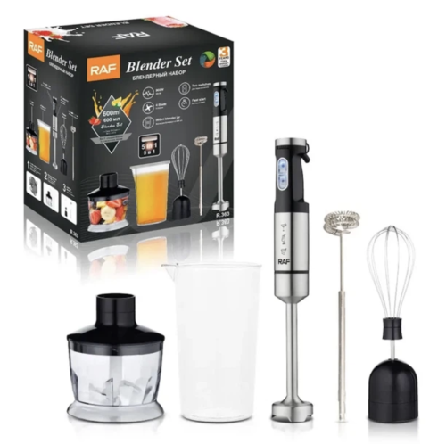 Блендер RAF R.363 5-в-1 з нержавіючої сталі для дому, універсальний, 900W