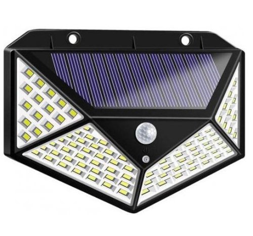 Вуличний настінний світильник Lesko SH-100 на сонячній батареї з датчиком руху, 100 LED