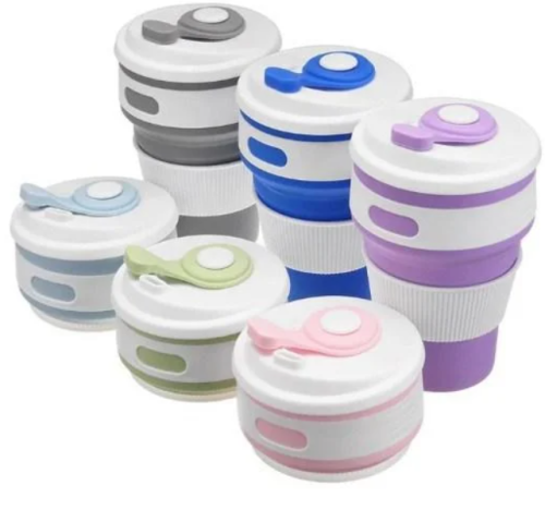 Складана силіконова термочашка-кухоль для кави, чаю та напоїв, 350 мл