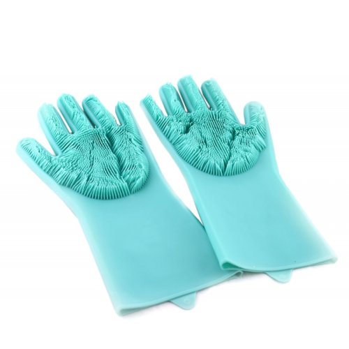 Багатофункціональні силіконові рукавички з ворсом Magic Silicone Gloves для прибирання і миття посуду