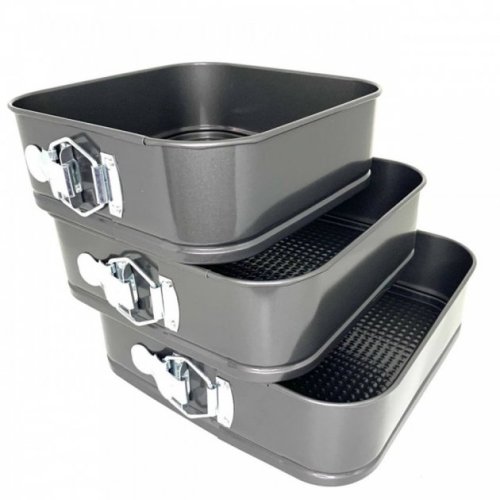 Набір квадратних форм для випікання UNIQUE UN-1704, 3 шт., 22/24/26 см