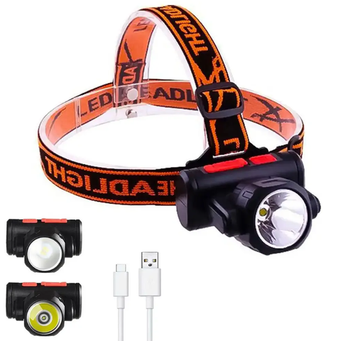 Налобний акумуляторний ліхтарик BAILONG BL-2001 з USB-зарядкою