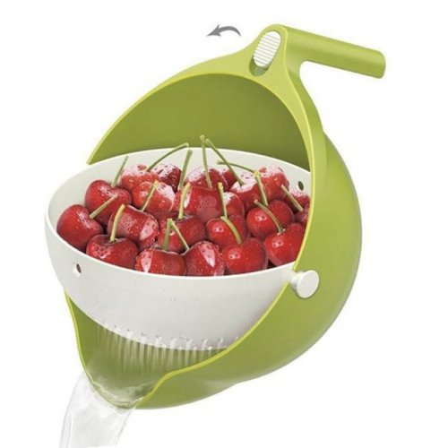 Універсальна миска-друшляк Mesh Strainer 2в1: силіконовий господарський кошик зі зливом