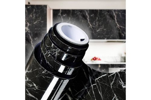 Самоклеюча плівка Supretto «Чорний мармур» для поверхонь, 300×60 см