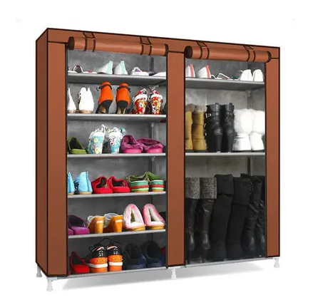 Тканинна шафа-органайзер для взуття Shoe Cabinet, 2 секції з поличками