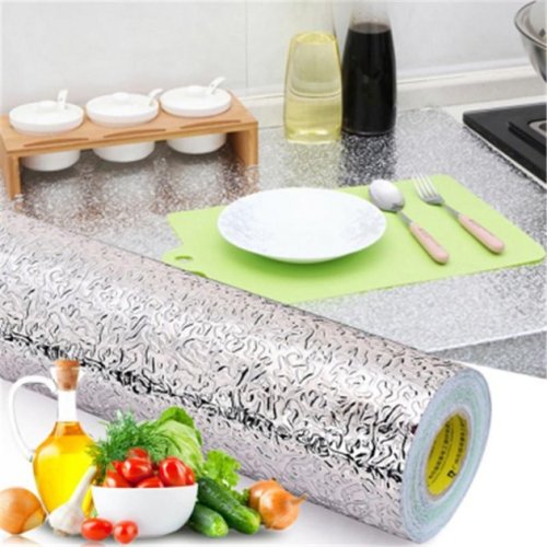 Самоклеюча водостійка захисна фольга для кухні від жиру й температур, 200×60 см