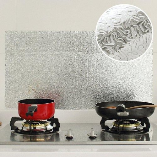 Самоклеюча водостійка захисна фольга для кухні від жиру й спеки, 500×60 см