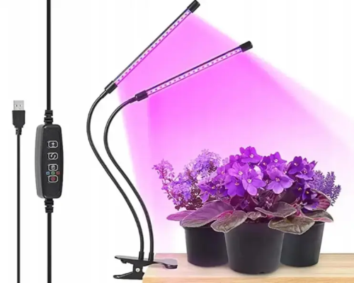 Подвійна гнучка фітолампа 30 Вт для рослин з таймером і регулюванням яскравості
