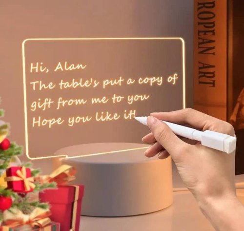 LED нічник‑планер з підсвіткою: багаторазова дошка для записів і нотаток