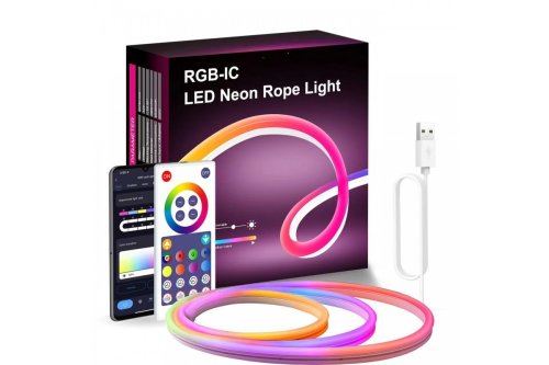 Гнучка неонова LED стрічка RGB 5 м з керуванням зі смартфона (Neon Strip)