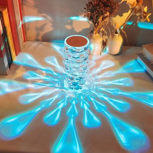 Настільна лампа-нічник Crystal Diamond RGB, кришталевий акумуляторний світильник, 16 кольорів