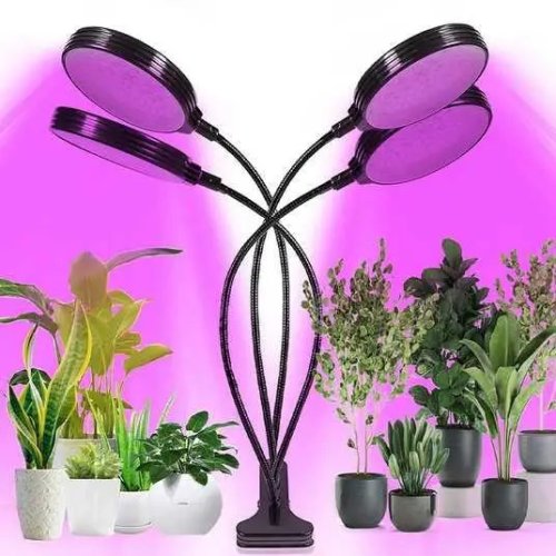 Фітолампа LED для рослин: кругла, 4 головки, таймер і регулювання яскравості