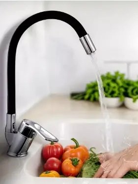 Гнучкий змішувач Water Tap HA-181 для кухні/ванної, силіконовий вилив 47 см, поворот 360°