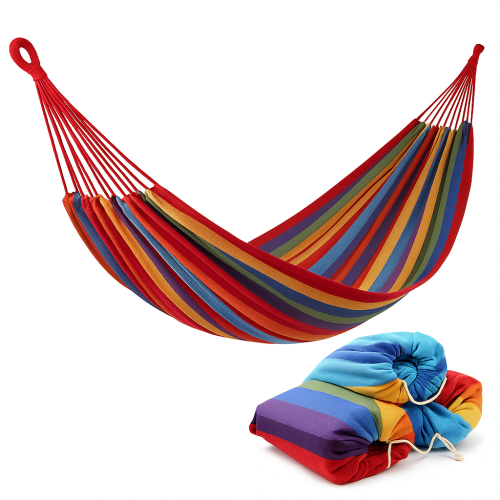 Садовий двомісний підвісний гамак 150×200 см, бавовняний для дачі, дому та відпочинку на природі