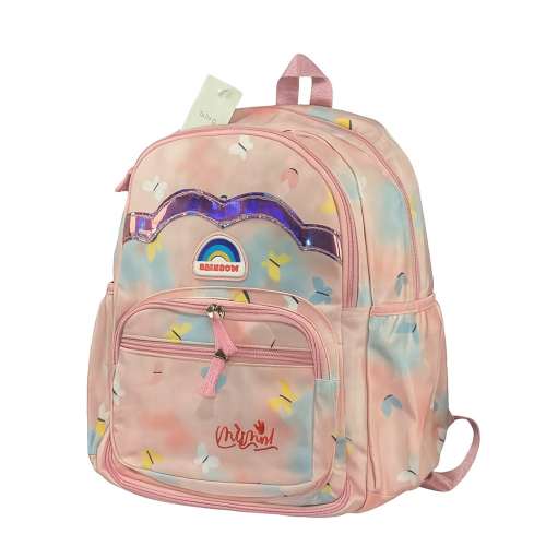 Дитячий шкільний рюкзак-портфель Rainbow NA-4 для дівчаток, рожевий, веселка