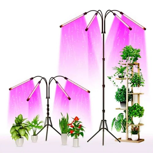 Світлодіодна фітолампа LED на штативі для росту рослин і розсади, 4 лінії освітлення