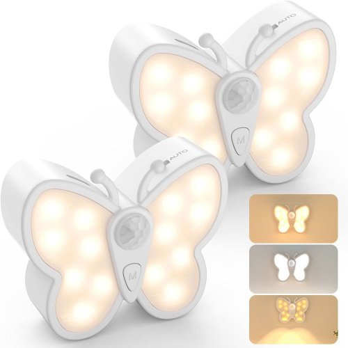 Світлодіодний нічник «Бабочка» з датчиком руху, перезаряджуваний, для декору кімнати