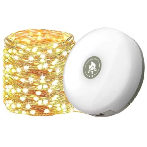 Кемпінговий підвісний ліхтар з гірляндою 20 м, USB-зарядка та акумулятор