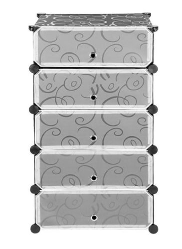 Збірна пластикова шафа-органайзер для дому 37×37×90 см, модульна шафа для взуття